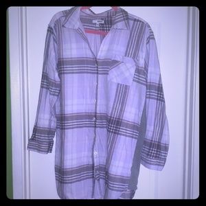 SONOMA Plaid Print Flannel Top/Sleepshirt